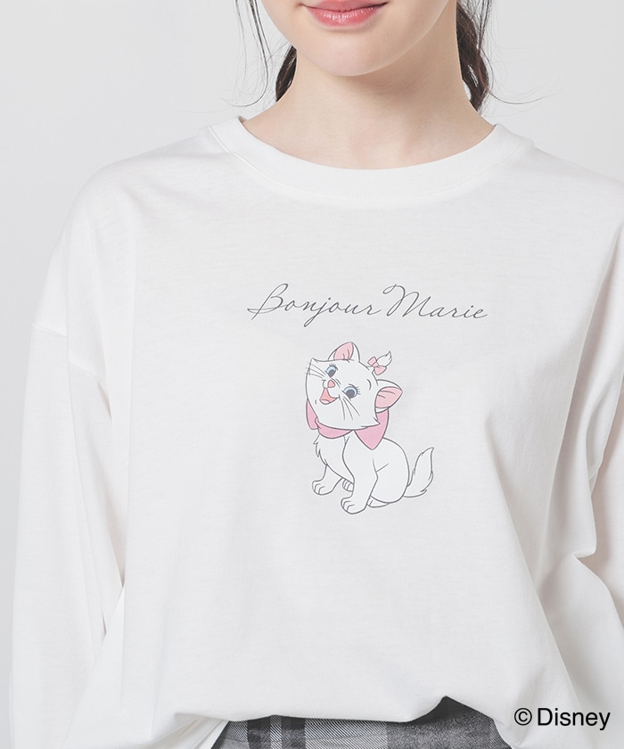 【Honeys公式 / ハニーズ】ディズニー／ゆるＴシャツ レディース ＬＬ マリー プチプラ