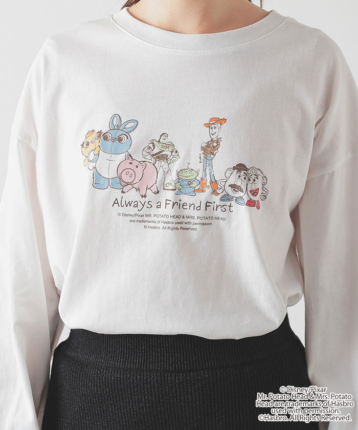 【Honeys公式 / ハニーズ】ピクサー／ゆるＴシャツ レディース Ｌ アイボリー プチプラ