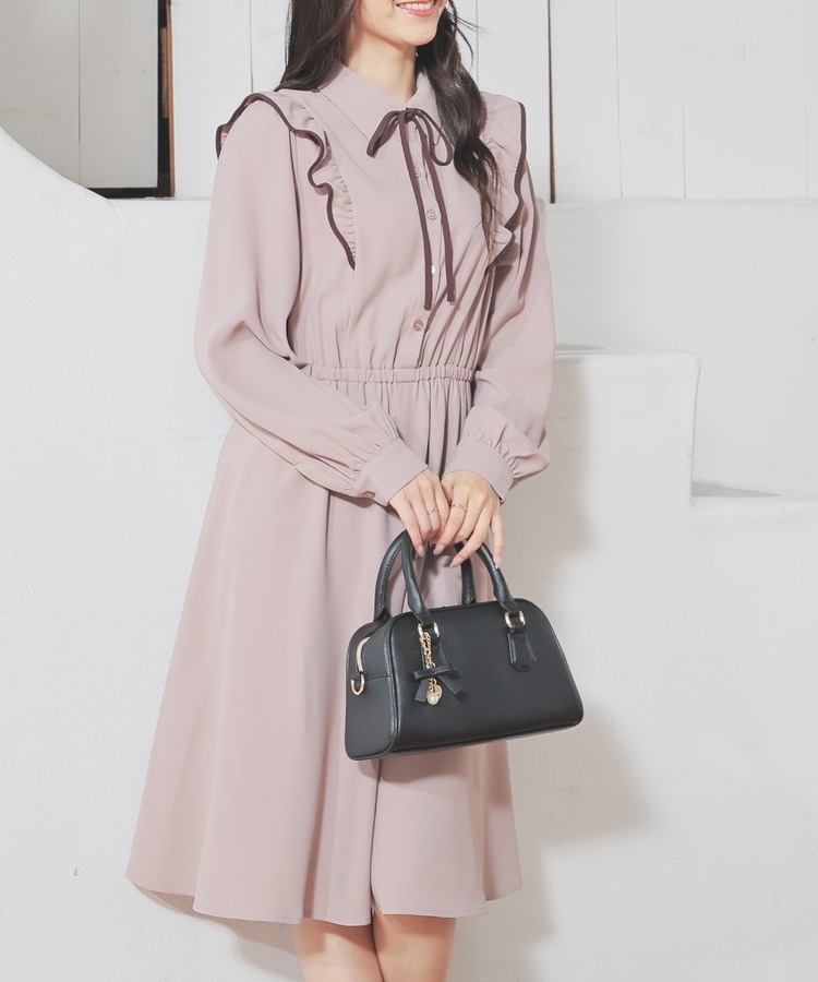 リボン付フリルワンピース