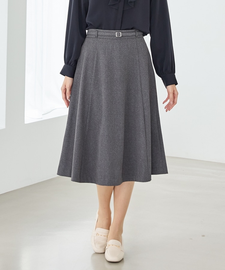 ベルト付フレアスカート70丈