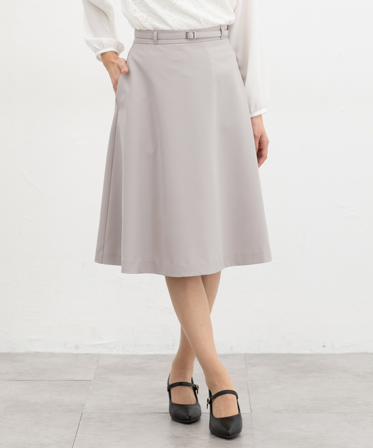 ベルト付フレアスカート64丈