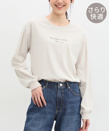 【Honeys公式 / ハニーズ】きれいめロゴＴシャツ レディース Ｌ グレージュ プチプラ