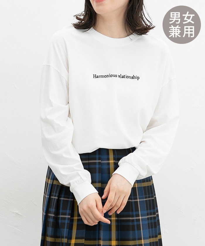 【Honeys公式 / ハニーズ】ロゴ刺繍ゆるＴシャツ レディース ＬＬ オフ プチプラ