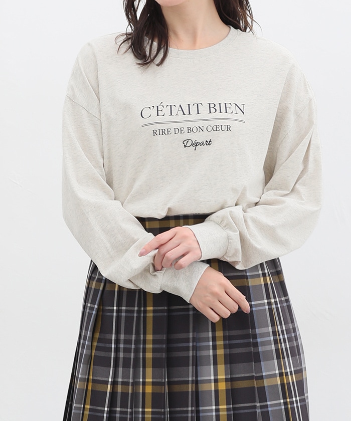 【Honeys公式 / ハニーズ】刺繍入りロゴＴシャツ レディース Ｍ オートミール プチプラ