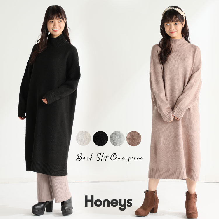 ハニーズ公式通販 後スリットワンピース ワンピース Honeys Online Shop レディースファッション通販