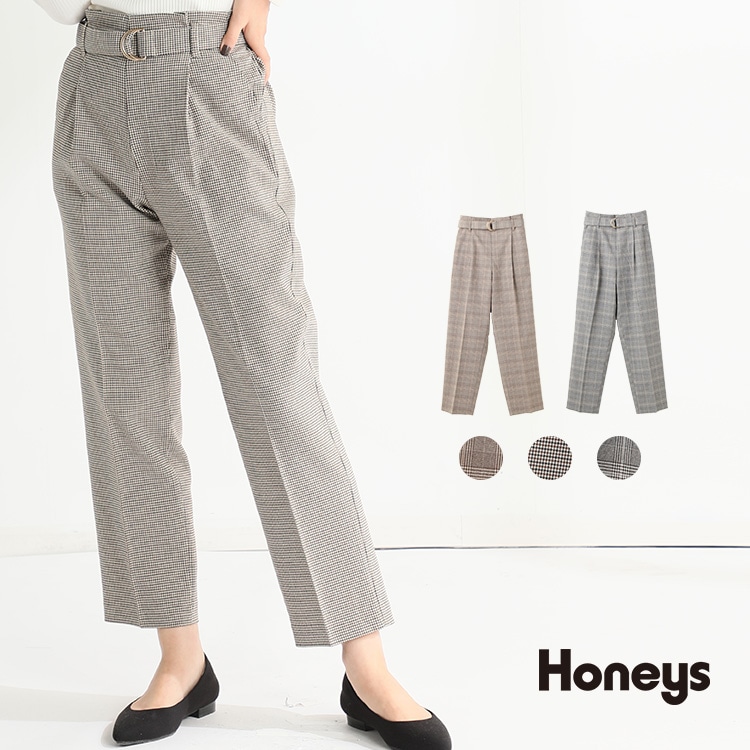 ハニーズ公式通販 チェックテーパードパンツ ボトムス Honeys Online Shop レディースファッション通販