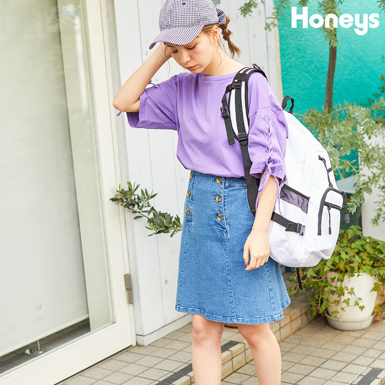 ハニーズ公式通販 袖レースアップｔシャツ トップス Honeys Online Shop