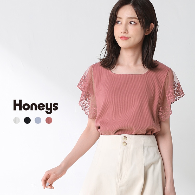 ハニーズ公式通販 袖レーストップス トップス Honeys Online Shop レディースファッション通販