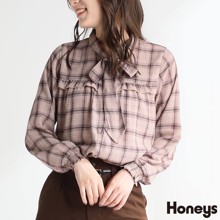 ハニーズ公式通販 フリルボータイブラウス Web限定llサイズ有 トップス Honeys Online Shop レディースファッション通販