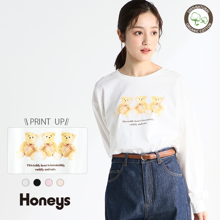 ハニーズ公式通販 クマプリントｔシャツ トップス Honeys Online Shop レディースファッション通販