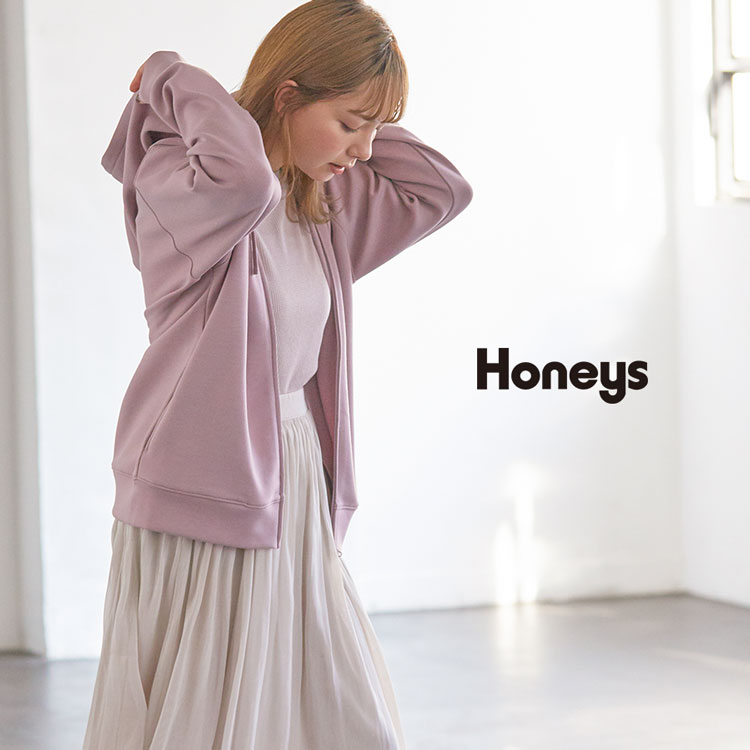 ハニーズ公式通販 きれいめジップパーカー トップス Honeys Online Shop レディースファッション通販