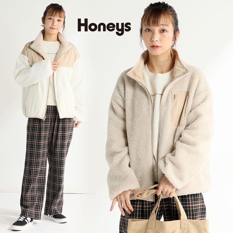 ハニーズ公式通販 リバーシブルボアブルゾン アウター Honeys Online Shop レディースファッション通販